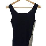 Bailey 44 Giallo Top Womens Mixed Media Cracked Leather Tank Top Black Off White Photo 4