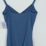 American Eagle NWT Womens Ribbed Cinched V Neck Bodysuite Size S Blue Stretch Photo 6