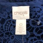 Chico's Chico’s Linen Open Front Lace Back Jacket Blue Small Photo 6