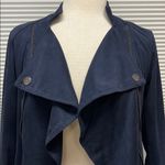 Romeo + Juliet Couture Blue Faux Sued Moto Jacket Size Small Photo 2