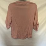 Guess  Roll Tab Y2K Womens Top Sz M Soft Pink Utility Modal Preppy Academia Comfy Photo 5