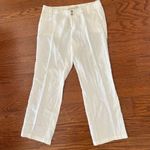 London Jean 100% Linen Chino Wide Leg Pants Jeans Mid Rise Size 4 Cream Preppy Photo 10