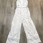 Lulus Amora White Lace Jumpsuit Bridal Bride Bachelorette Wedding Small Photo 1
