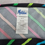 Malibu Dream Girl  Black Red Pink Stripe Cheeky Bikini Bottom Swimwear Medium Photo 5