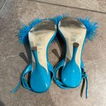Nine West  Blue Feathered Heels Photo 3