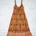 Knox Rose Women's Wide Strap Sleeveless A-Line Dress , Coral Orange Floral Small Photo 6