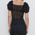 ZARA NWOT  SHEER POLKADOT BALOON SLEEVE BODYSUIT Photo 5