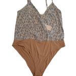 WAYF  Surplice Wrap Bodysuit Top Women Extra Large XL Blue White Floral Camisole Photo 5