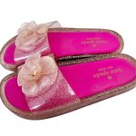 Kate Spade Pink Glitter Flower Jelly Slides Sz 6 Photo 3