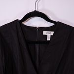 COS Cotton Poplin Wide Leg V Neck Half Puff Sleeve Jumpsuit Jumper Black 10 Photo 1