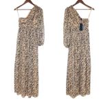 Gianni Bini  Leopard Print‎ Maxi Dress One Shoulder Long Sleeve Party Size 0 New Photo 1