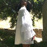 Free People  White Summer Dress With Bell Sleeves Photo 1