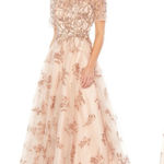 Mac Duggal NWT 79317 Embellished Illusion Short Sleeve A Line Gown Sz 4 $698 Photo 0