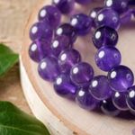 Handmade Amethyst Healing Gemstone Stretch Bracelet Photo 1