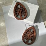 Wooden Willow Tree Tear Drop Earrings Brown Photo 9