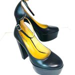 Tony Bianco  Jaguar Platform Heels sz 7 Black Como Leather Ankle Strap Pump Photo 6