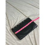 Vintage Bon Goût 70s Velvet Logo Crossbody Gray Black Silver Chain Leather Photo 6