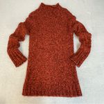 Talbots Chunky Cozy Rust Mock Neck Cable Knit Long Sweater Tunic Dress Size M  Photo 0