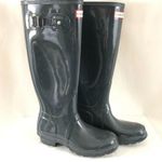 Hunter Womens Rain Boots Original Tall Gloss Rubber Gray Size 6 Photo 0