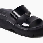 REEF NEW  Cushion Vista Higher Platform Sandal Women's Size 9 Black Patent Y2K Photo 0