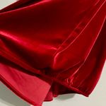 Wonderly Wine Red Velour Peasant Blouse V Neck Stretchy Comfort Photo 11