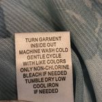 One World  Women’s 1X Turquoise Floral V-Neck Flutter Sleeve Sharkbite Hem Tunic Photo 8