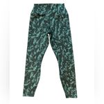 Nike  One Women's High-Waisted 7/8 Printed Leggings Medium Green Black  NWT Photo 2