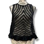 Free People NWT Size S She's A Doll Tank Black Sheer Lace Ruffle Top OB749053 Photo 1