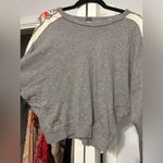 Free People embroidered embellished flower sleeve grey long sleeve top Photo 10