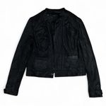 Bebe  Cropped Black Genuine Leather Jacket Photo 0