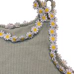 Moa Moa  Women Small Baby Girl Daisy Flower-Appliqued Cropped Tank‎ Top festival Photo 1
