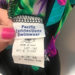 Vintage 60's 70's floral bathing suit skirt dress Black Size L Photo 7