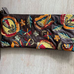 Arden B Y2K Embroidered Beaded Leather Wristlet Clutch Floral Brown Cocktail Bag Photo 0