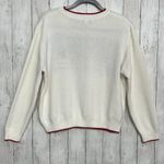 Vintage Carly Blake American Flag USA Ribbed Hem Crew Neck Sweater Large Red Photo 2