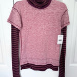 Free People NWT WE THE FREE Pink and Burgundy Striped Top XS Photo 0