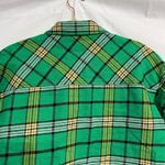 Good American Green Plaid Cropped Tartan Button Up Sz 0/XS Photo 8