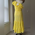 Lisa Marie Fernandez One Shoulder Yellow Polka Dot Maxi Dress NWT Size XXS Photo 2
