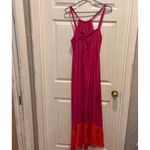 Old Navy Pink Orange Colorblock Halter Maxi Dress Women Size L Resortwear Photo 2
