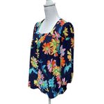 Greige Eyelet Summer Fun 3/4 Sleeve Pullover Top Size M Blue Size M Photo 1