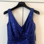 Mac Duggal  Sequined Draped Faux Wrap A11275 Hem Gown Maxi Dress size 2 D1 Photo 3