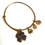 ALEX AND ANI 2017 Four Leaf Clover Bangle Bracelet Photo 0