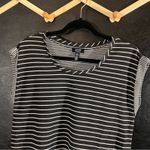 Jones New York  Grayish/Black Stripe Top‎ Size Medium Photo 2