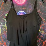 Aqua Green Elegant Black Women's Flounce 3 laters adjustable spaghetti straps large built i Photo 3