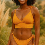 Old Navy  Orange Tie Bikini Tankini & Cheeky Bottom Set L/XL Swimsuit NWT Photo 0