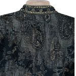 Chico's Womens Size Medium Dressy Brown Black Shimmer Sequin Bead Blazer Jacket Photo 7