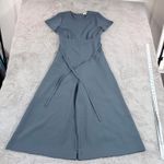 Wilfred  Juin Wide Leg Jumpsuit Short Sleeve Belted Full Length Slate Blue Size 2 Photo 13