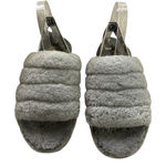 UGG  Women's Grey Fluff‎ Quilted Slide Slippers Sandals Cozy Comfort Photo 0