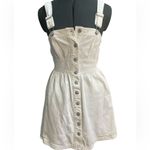 American Eagle  Overall Dress Jumper white stretch denim material pockets size XS Photo 15