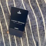 Lucky Brand  Linen Striped Blue and White Blazer Jacket Medium Photo 4