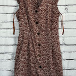 Monteau Y2K Burgundy Ditsy Floral Button Front Mini Dress Women’s Large Ruffle Photo 0